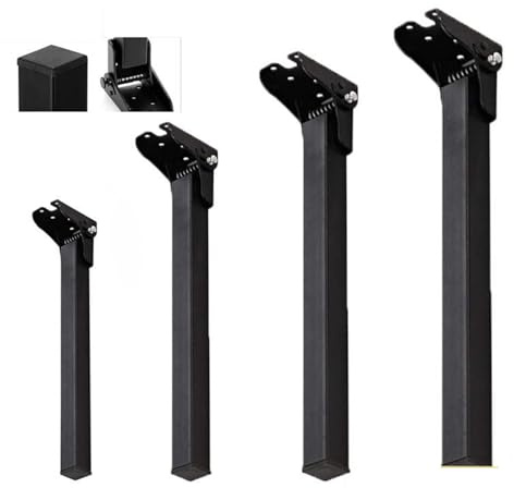 Lot de 4 Pieds de lit invisibles pliables pour canapé-lit,Pattes de chaises Stealth,meubles de loisirs,Jambes de support,accessoires de matériel,pieds de rangement,noir (40cm)