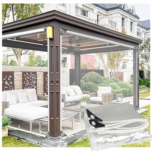 5x8m Bache de Protection Exterieur,0.35mm Bache Transparente avec Oeillets Imperméable, Pliable Bache de Serre de Jardin,pour Camping Balcon Plantes Animaux Toit,Personnalisable