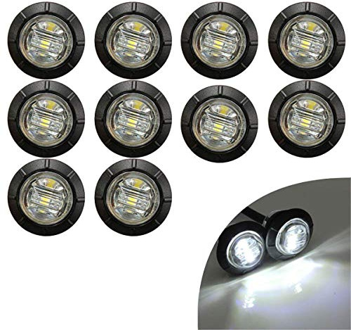 GSRECY Runde LED-Leuchtmittel, wasserdicht, 1,9 cm, für vorne und hinten, als Seitenmarkierungsleuchten, Umrissleuchten, 24 V, für Auto, LKW, Boote, Lastwagen, Busse, Reisebusse, Anhänger, Führerhaus