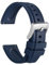 WOCCI 22mm Hevea Uhrenarmband für Herren, FKM Gummi Armband, Schnellverschluss, Silberne Schnalle (Blau)