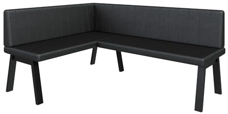 FURNISTAR Eckbank Akiko Metal A - Eckbankgruppe für Ihrem Esszimmer, Küche modern, Sitzecke, Essecke. Perfekt für Küche, Büro und Rezeption. Solide und Starke Verarbeitung. (128x168-Links-Soft11)
