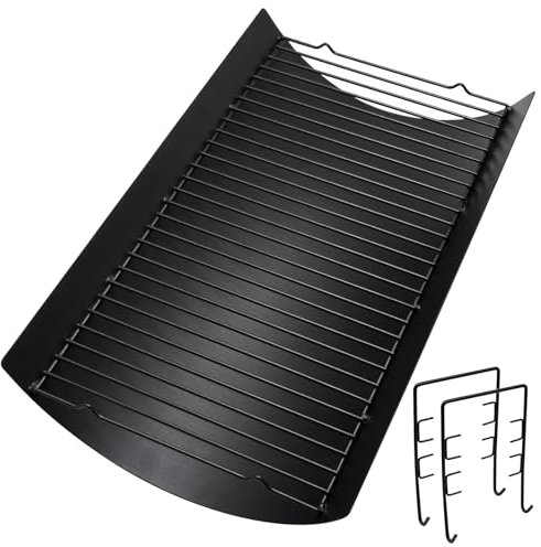 Hiorucet 50,8 cm Grill Aschekanne Tropfpfanne für Chargriller 5050, 5650, 5072, 2823, 2123, 2223 Holzkohlegrills, Chargriller Modell 200157 und Rostaufhänger Modell 200024 für Char-Griller Ersatzteile