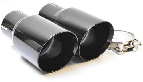 Auspuffrohr 1 PC Auto Modifizierter Edelstahl Glänzend Schwarz Auspuffrohr Universal Bevel Edeg Glänzende Schalldämpferspitze Für Serie Auspuffblende (Farbe : 114mm Outlet)