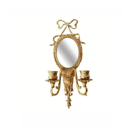 Hemivita Gold Messing Wandkerzenhalter, Kerzenleuchter, Antiker Robuster Kerzenhalter, Wanddekoration, für Wohnzimmer, Esszimmer, Schlafzimmer, Eingangsbereich (Gold 4)