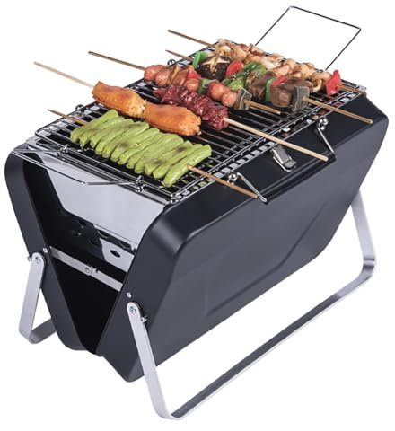 TT-YEC Parrilla De Carbón Portátil, Parrilla De Acero Inoxidable Con Cuadrícula De Parrilla, Parrilla Plegable Para Picnic Para 2-3 Personas, Cocina Al Aire Libre Liviana