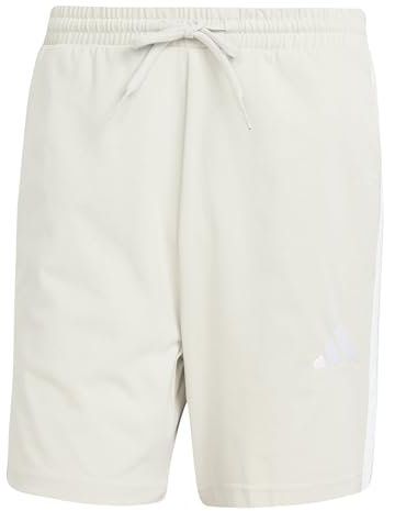 adidas Herren Essential Three Stripes Single Jersey Short 7IN, Wonder Alumina/White, L