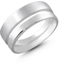 Cassini | Klassischer Ring aus 925er Sterling Silber, schmal und schlicht, teil-mattiert und teil-poliert Damen Ring 3RAG58