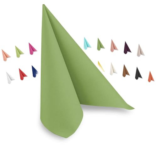 Hypafol Airlaid-Serviette Blatt grün | 50 St. | unterschiedliche Farben für jeden Anlass | 40 x 40 cm | abgestimmt auf Einrichtung & Dekoration | für Gastronomie und Zuhause