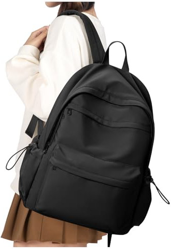 WEPLAN Schulrucksack Damen Rucksack Schule Teenager Mädchen Schultasche Lässiger Rucksack Schulranzen Casual Daypacks Tagesrucksack Damen School Bag 14 Zoll Laptop Backpack Wasserdicht,Schwarz