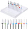Wanmu 10Pcs Ceramic Nail Drill Bits, 3/32 Professional Acrylic Nail File Drill Bit Set, Pedicure Nail File Cuticle, Remover Crystal Nail Extension for Manicure Pedicure Salon Professional or Beginner