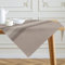 Kiatuniya Tischdecke Streifen Beige Braun Mitteldecke Modern Winter Leinen Tischtuch Vintage Abwaschbar Tischdecken Landhausstil für Frühling Herbst Küche Tischdeko Party Dekor 85x85 cm