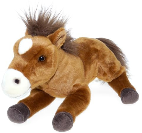 tachi Großes Kuscheltier Pferd aus Plüsch braun, Plüschtier Stofftier weiches Pony 36 cm