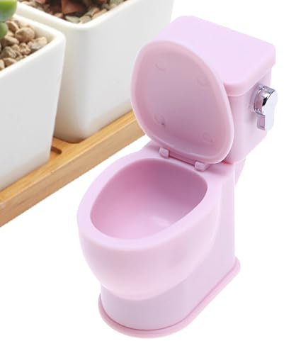 Kleines Toiletten-Puppenhaus – Miniatur-Toilettenschüssel mit Spülgeräusch | Möbel und Zubehör | Perfekte Dekoration für Sammler, Spielsets und Heimdekoration, langlebig