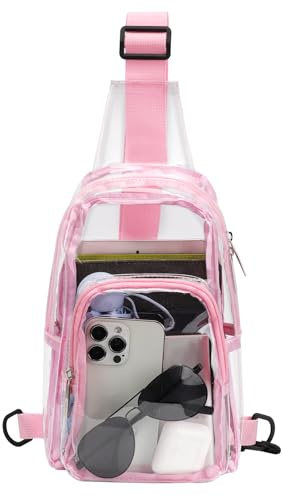 TINYAT Sac à bandoulière transparent pour homme approuvé par le stade Sac à bandoulière transparent pour femme avec sangle réglable T560