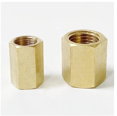 HMCOCOOFM 1/8'' 1/4'' 3/8'' 1/2'' 3/4'' 1'' Female Thread Brass Pipe Fitting Hex Coupling Connector Adapter 1pc (1/2)