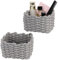 Aufbewahrungskorb Geflochten 2er Set Dekorative Quadratische Speicher Regalkörbe Geflochten Baumwolle Strickkorb Wickeltisch Organizer Für Babyzimmer, Schlafzimmer, Wohnzimmer(Grau)