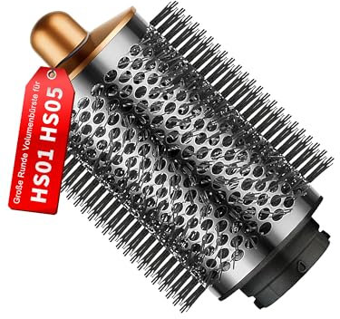 Verbesserte Runde Volumenbürste Groß für Dyson für Airwrap-Aufsätze Rundbürste Aufsatz Groß Volumenaufsatzbürste Haarbürste Große Schlaffes und Flaches Haar (Gold)