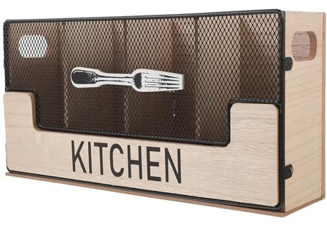 ABOOFAN Caja Organizadora De Cubiertos Compartimentos Soporte Para Vajilla De Encimera Diseño Minimalista