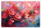 KitchenYeah© Platzsets Abwaschbar 6-Teilig 45x30 cm Tischsets Platzdeckchen rutschfeste Platzset Unterlage Tisch Set Esstisch Modern Placemats Blumen - Rosa - Natur Kunst - Abstrakt