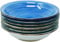 Riyashop 6er Set Suppenteller, Suppenschalen Steingut, Pastateller, Spaghetti Tiefeteller, Nudelschalen, Ramen Schalen, große Salatschalen, Mehrzweckschalen Maritime Blautöne