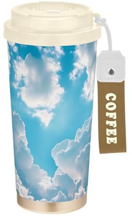 Ewusp Cloud Mug à café isotherme en acier inoxydable sans BPA réutilisable à double paroi 500 ml