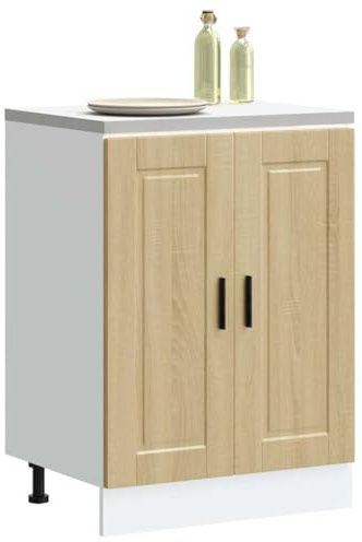 HOMTAKIE Armoire de Cuisine Porto chêne Sonoma Bois d'ingénierie 1x Meuble Bas (2 Portes) 60 cm