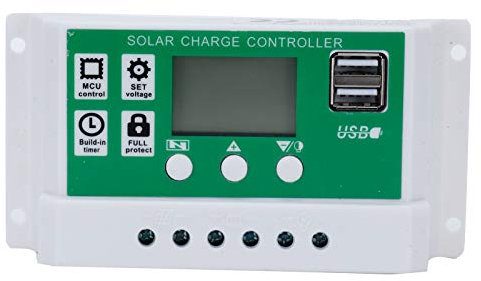 Fafeicy 12 V 24 VM PWM PANNEL SOLAR BATTERIE DE BATTERIE - Énergie Automatique Efficace pour L'énergie ABS Intégrée pour une Utilisation en Plein Air en Plein Air