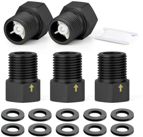 TAILONZ Brass Black Inline Check Valve 1/2 Female x Male Non-Return (5Pcs) | One-way flow control prevents backflow, compact black design, for air/water/oil lines.