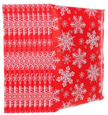 OATIPHO 10 x Versandtaschen für Weihnachten, gepolsterte Umschläge, klein, Flocken-Design