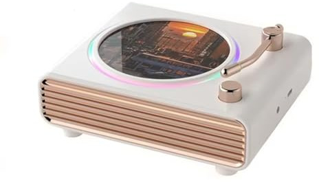 Fangxuee Portable Retro Bluetooth Speaker Colorful Ambient Light Soundbar Wireless MP3 Music Player Home