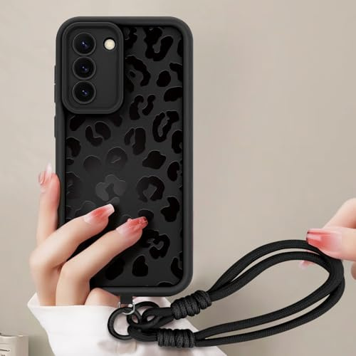 AICISINGN Handyhülle für Samsung Galaxy S23 Plus Hülle mit Armband Schnur, Handykette Schutzhülle mit Aesthetic Leopard Muster mit Kordel zum Umhängen Cover Case für Samsung S23 Plus, 01