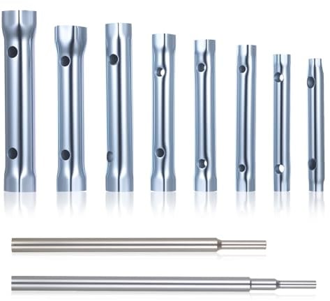 Tiugbjkgk 8 Juego de Llaves de Tubo Hexagonales, Llave de Tubo Hexagonal, 6-22 mm Llaves de Grifo Tubulares con 2 Barras de Agarre, para Fontanería Apretar Grifo Fregaderos