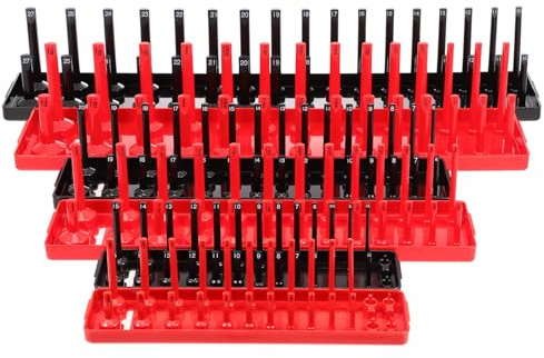 Milisten 6pcs Socket Organizer Tray Set for Sockets Tool Box Storage Holder with Design for Workspace Workbench and Garage Organization