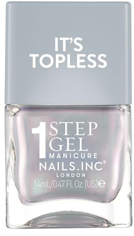 Nails.INC It's Topless Elle Opal Grey Shimmer Gel-Like Nail Polish
