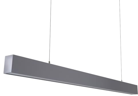 LUXULA LED Pendelleuchte 120 cm Grau, 40W 4000lm, 3000K-6500K | einstellbare Farbtemperatur, Hängelampe Esstisch Aluminium, blendarm UGR<23, Büro- und Tresenleuchte, verknüpfbar