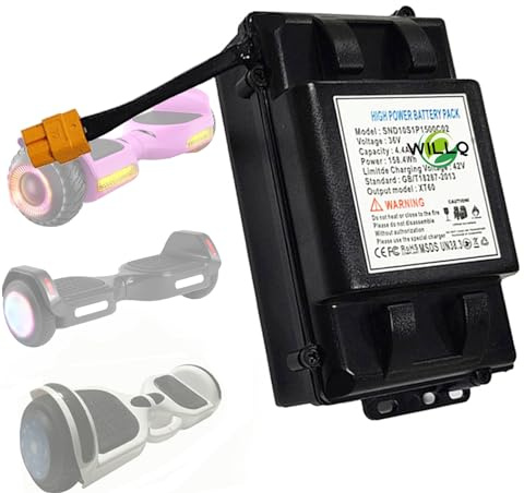 WILLQ Herausnehmbarer Akku 36 V (2 Ah – 6,4 Ah) – Lithium-Ersatzakku mit ABS-Gehäuse und XT60-Stecker,36v2.6ah