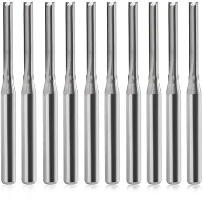 Schaftfräser,CNC fräser,fräser für oberfräse,2 Flöten Gerade Fräser ,fräser 3.175mm 1/8schaft,2mm Schnittdurchmesser,15mm Schnittlänge CNC Fräser für Dichteplatte, Massivholz, Sperrholz