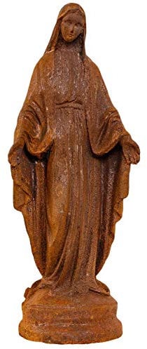 aubaho Gartenskulptur Madonna Maria Eisen Garten Rost Eisenfigur Skulptur Antik-Stil