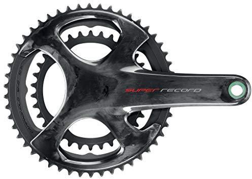 campagnolo, super record 12 ti/carbon, platos y bielas, negro 172.5 36-52