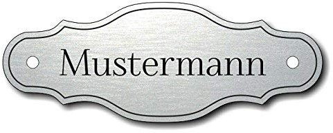 Türschild, Briefkastenschild, Klingelschild, 70-300-003 Acryl, Oberfläche gold gebürstet oder Edelstahl gebürstet, individuell anpassbar