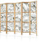 decomonkey Paravent Raumteiler Innen WeiÃŸ Blumen 225x171 cm 5 Teilig Room Divider Wall Raumteiler Stehend Trennwand Sichtschutz Spanische Wand Sichtschutzwand Wohnzimmer Holz Spa Zen Modern