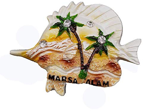 3D-Kühlschrankmagnet, Motiv: Marsa Alam Rotes Meer, Ägypten, Souvenir, Geschenk, Sammlung, Heim- und Küchendekoration, Magnet-Aufkleber, Ägypten-Kühlschrankmagnet (gelb)