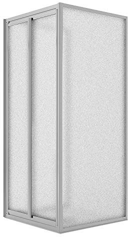 Idralite Dreiseitge Duschkabine 90x100x90CM H198 Strukturglas 2 Wänden+2 Saloon 100 Mod. West Trio