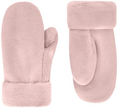 Futrzane Modern Fäustlinge - Fellhandschuhe Damen - Handschuhe Winter mit Pelz (Rosa Kurz Modern)