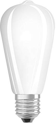 OSRAM Filament LED Lampe mit E27 Sockel, Warmweiss (2700K), Edison-Form, 6.5W, Ersatz für 55W-Glühbirne, matt, LED Retrofit CLASSIC ST, 10er-Pack