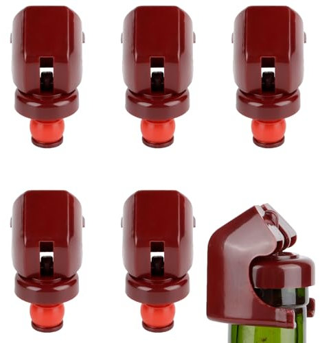 Bouchons de bouteille de vin, bouchon de bouteille de champagne de vin 5pcs(rouge)