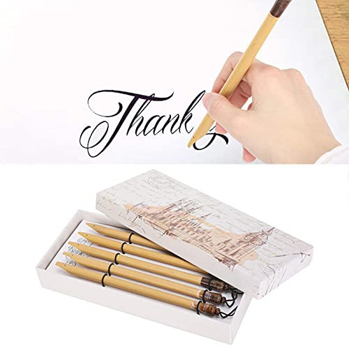 5Pcs Comic Dip Pen Set handgefertigte Manga Kalligraphie Vintage Bambus Zeichnung Malerei Kit Schulbedarf(EIN)