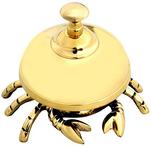 Campana d'annata d'ottone antico del granchio della campana dell'hotel del contatore della reception della campana dell'insegn