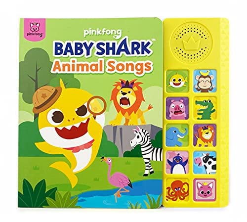 Pinkfong Baby Shark Animal Songs - Libro sonoro a 10 pulsanti, filastrocche per bambini, libri di apprendimento interattivi per bambini, giocattoli educativi e didattici, regali per bambini