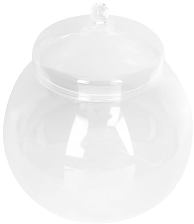 Yardwe Fish Tank Glass Terrarium Container Terrarium Globe Container Clear Fish Bowl Miniature Landscape Bowl with Lid Pot Centerpiece Plant Terrariums
